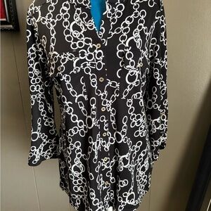 Kim Rogers Black and White Chain Pattern Dress